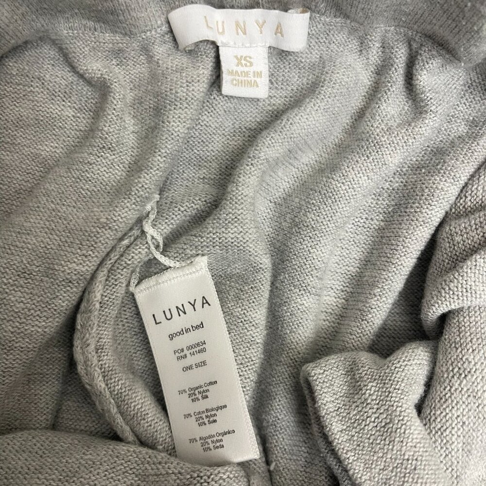 Lunya Gray Wide Legged Cotton Silk Blend Lounge Pants XS - Picture 5 of 5